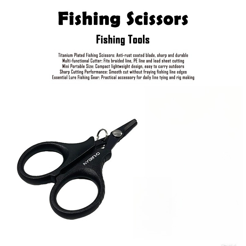 Fishing Line Cutter - مقص صيد متعدد الوظائف مطلي بالتيتانيوم